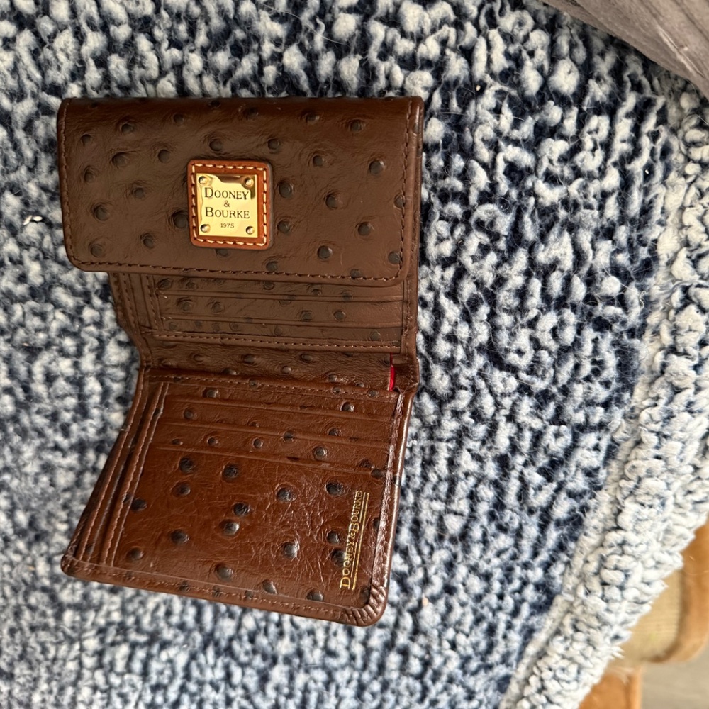 Dooney & Bourke Ostrich Collection, Brown Wallet - Picture 4 of 5